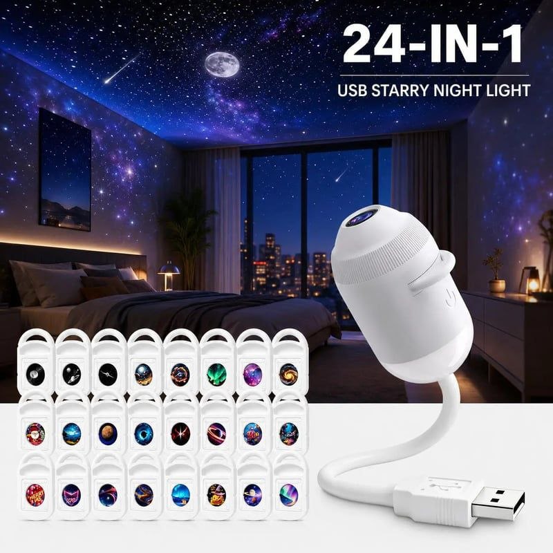 New Popular Bedroom 2-in-14K LED Baby Night Light Mini Galaxy Star Projector for Kids Room Starry Sky Decoration