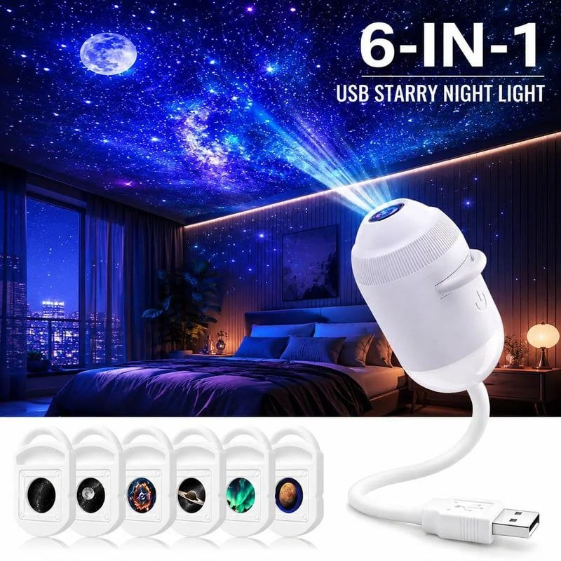 New Popular Bedroom 2-in-14K LED Baby Night Light Mini Galaxy Star Projector for Kids Room Starry Sky Decoration