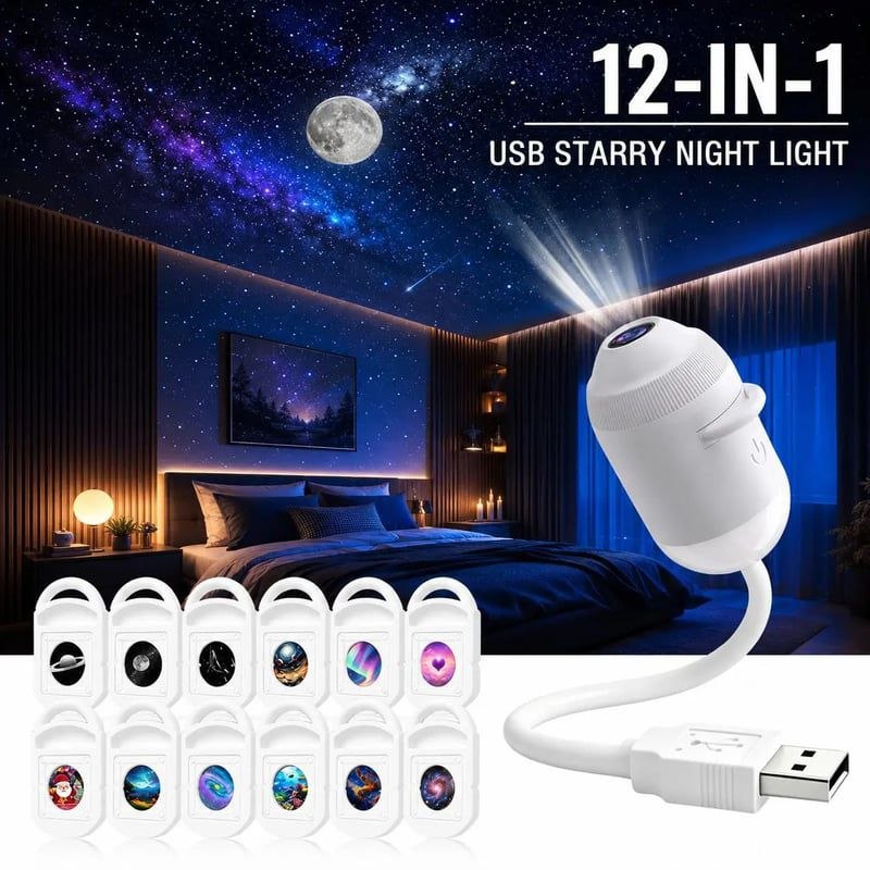 New Popular Bedroom 2-in-14K LED Baby Night Light Mini Galaxy Star Projector for Kids Room Starry Sky Decoration