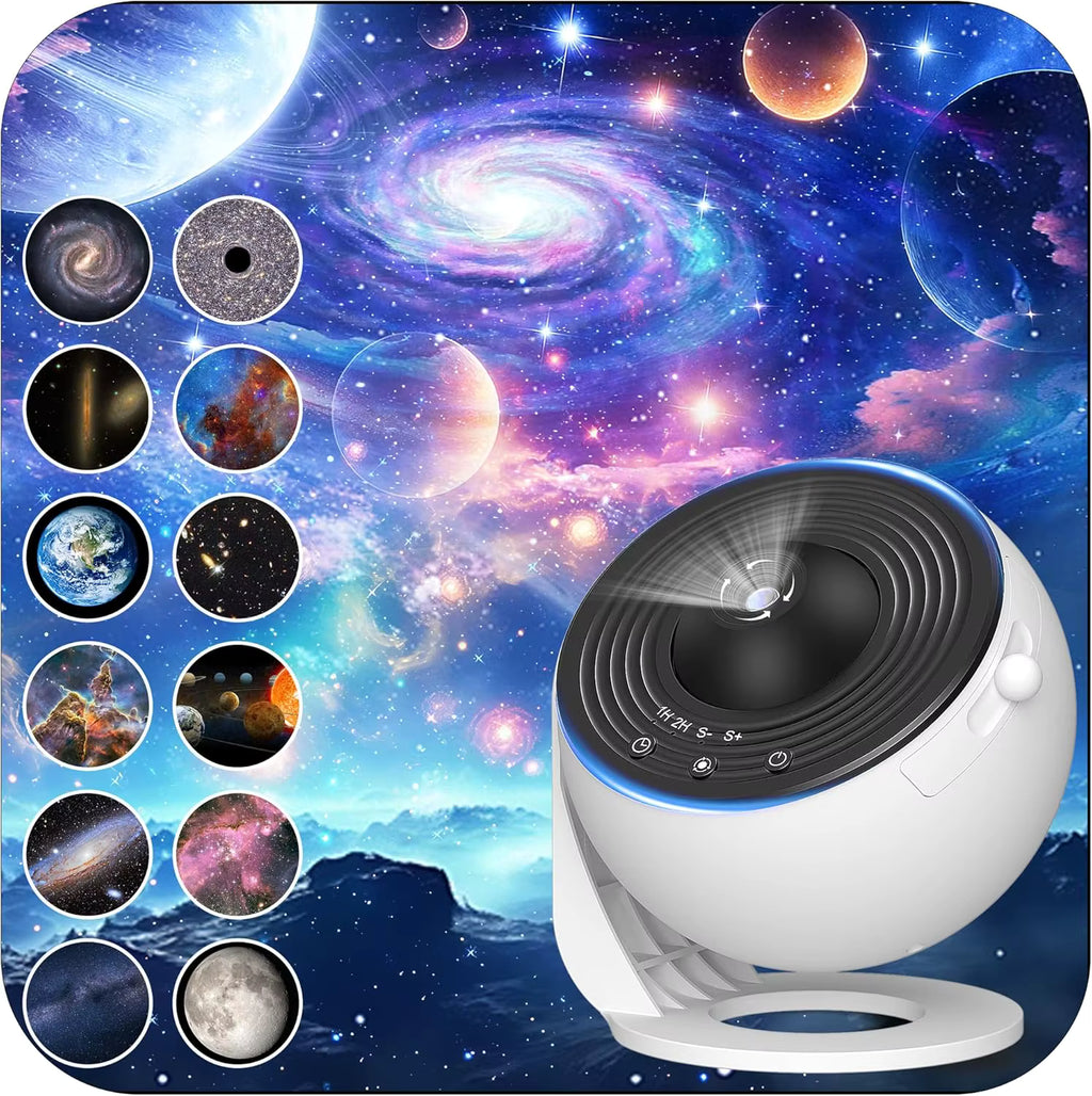 DreamGlow™ Galaxy Projector – 13 Planetarium Films | HD Star Projector