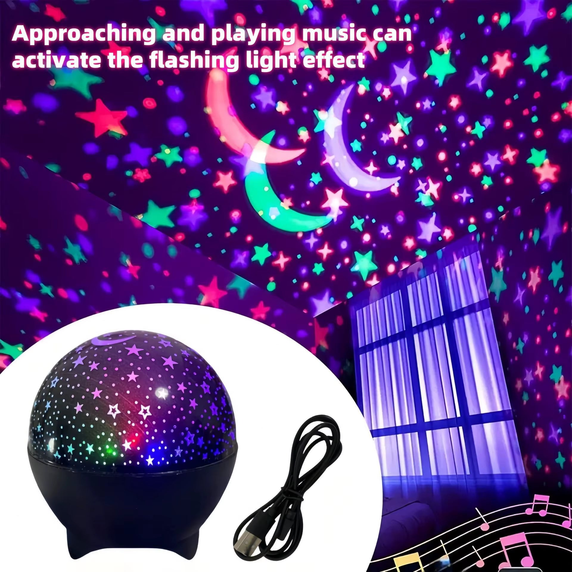 DreamGlow™ RGB Galaxy Projector – Star & Moon LED Night Light