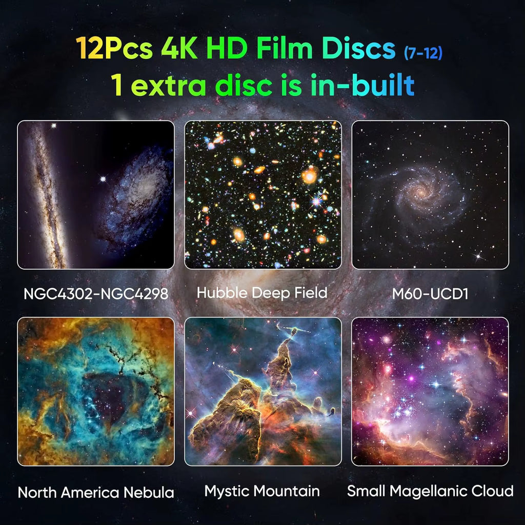 DreamGlow™ Galaxy Projector – 13 Planetarium Films | HD Star Projector