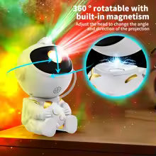 DreamGlow™ Astronaut Galaxy Projector – 360° Star & Nebula Night Light