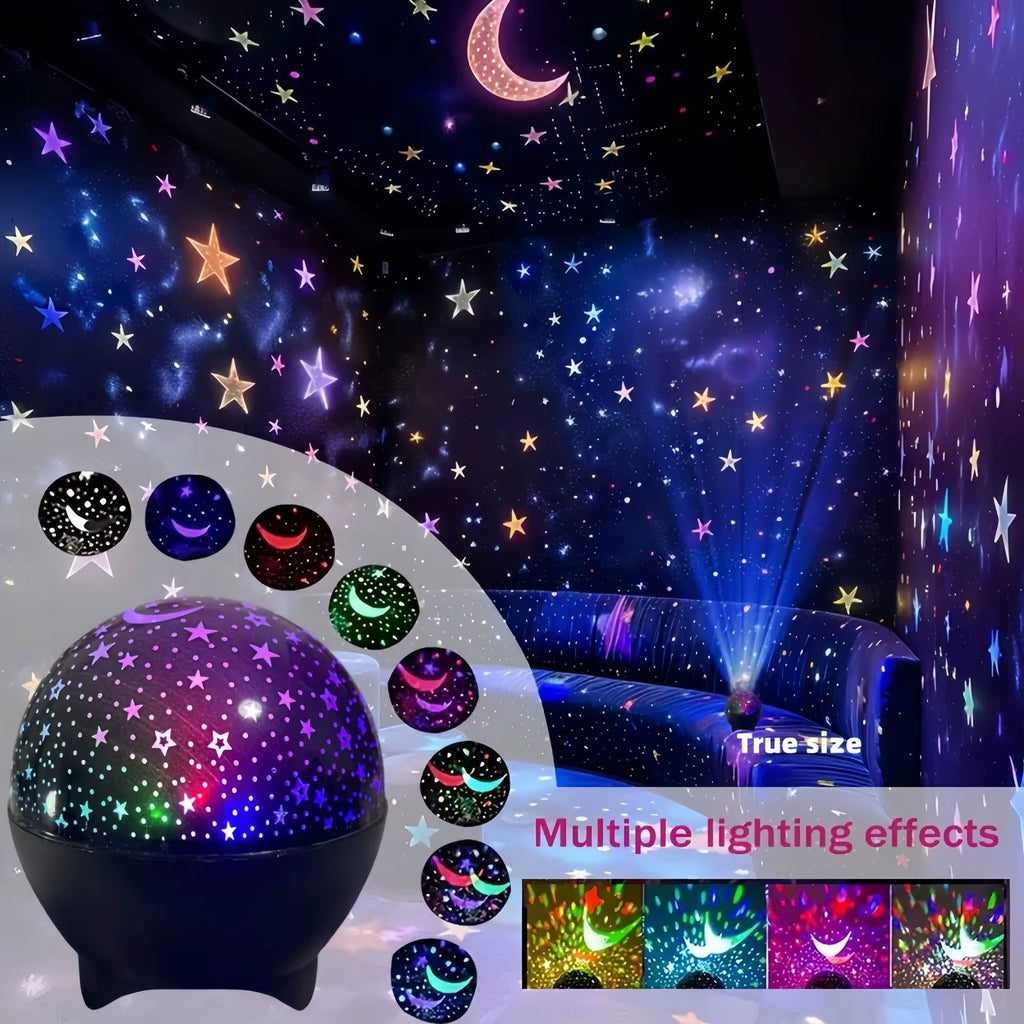 DreamGlow™ RGB Galaxy Projector – Star & Moon LED Night Light