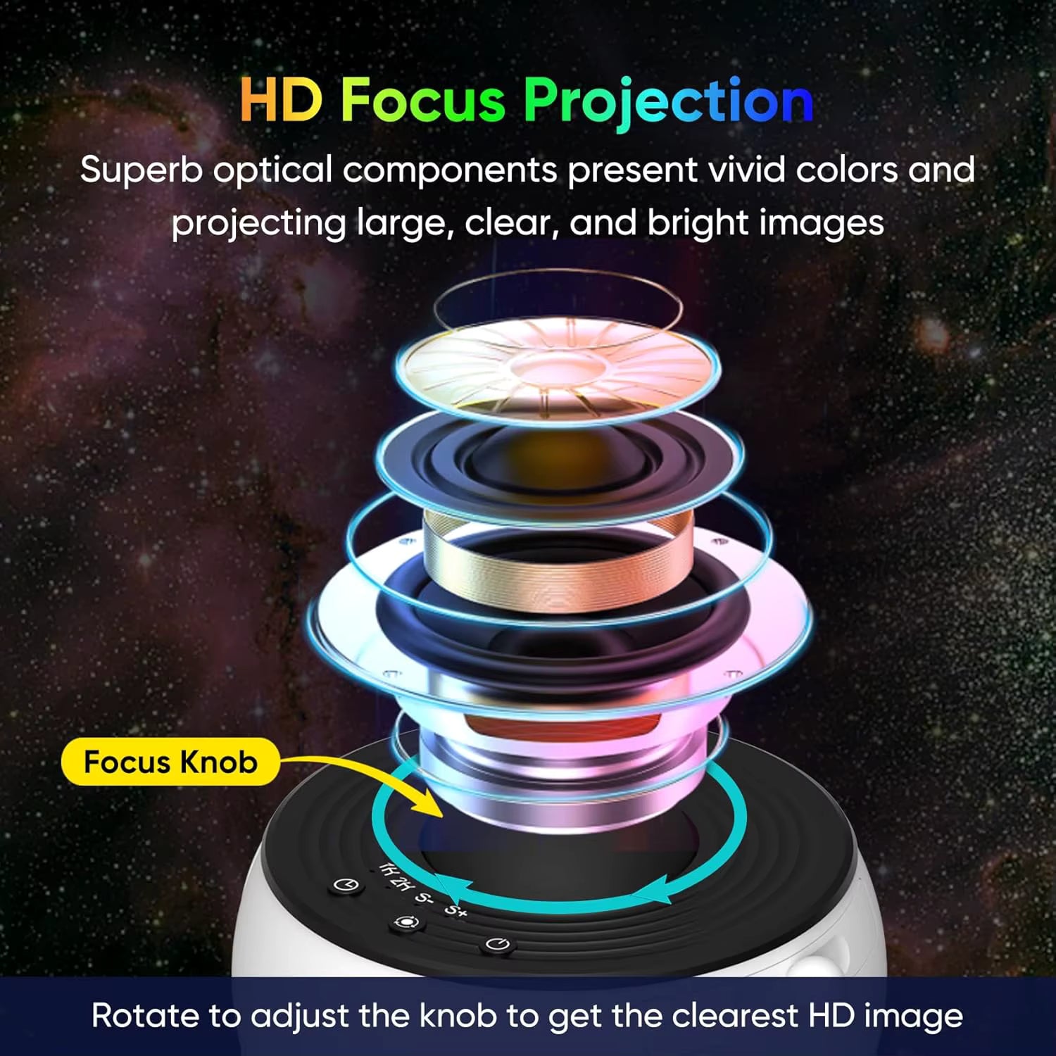 DreamGlow™ Galaxy Projector – 13 Planetarium Films | HD Star Projector