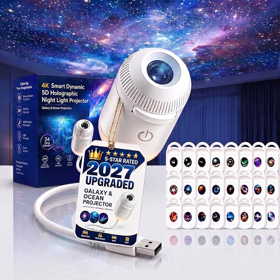 New Popular Bedroom 2-in-14K LED Baby Night Light Mini Galaxy Star Projector for Kids Room Starry Sky Decoration
