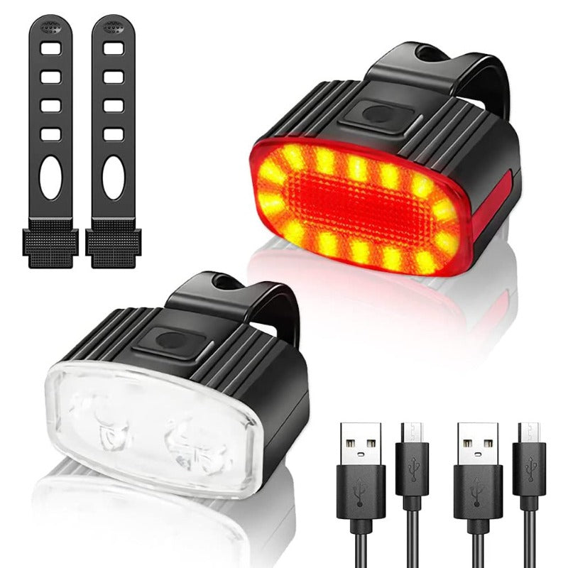 DremGlow™ Smart LED Bike Light Set – Rechargeable Waterproof Front & Rear Lights