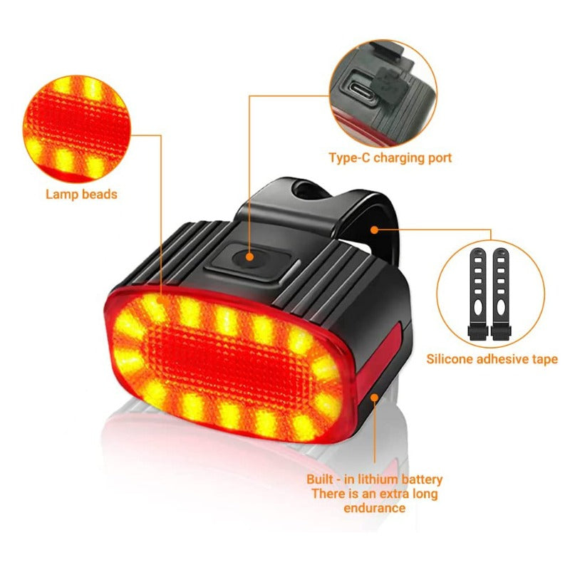 DremGlow™ Smart LED Bike Light Set – Rechargeable Waterproof Front & Rear Lights